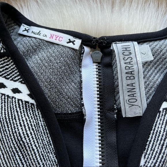 Yoana Baraschi Black & White Patterned Sheath Dress SzL - Picture 3 of 9